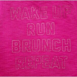 Old Navy Active Go-Dry Racerback Tank Top Magenta Wake Up Run Brunch Size Large